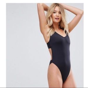 ASOS black one piece swimsuit